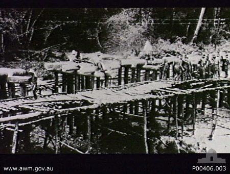 Konkoita, Thailand. 1943. Prisoner of war (POW) labourers building a railway bridge on the Burma-Thailand railway-2