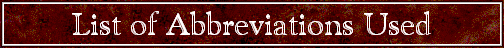 List of Abbreviations Used